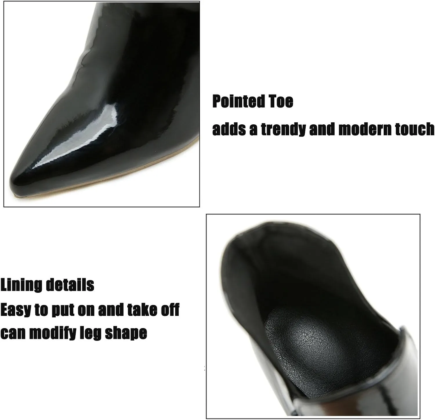 Women's Sexy Pointed Toe Stiletto Heels Ankle Boots With Elastic Panels Comfy High Heel Side Zip V Cut Fashion Stylish Booties Slip On Wedding Evening Party Dress Shoes 4.72IN