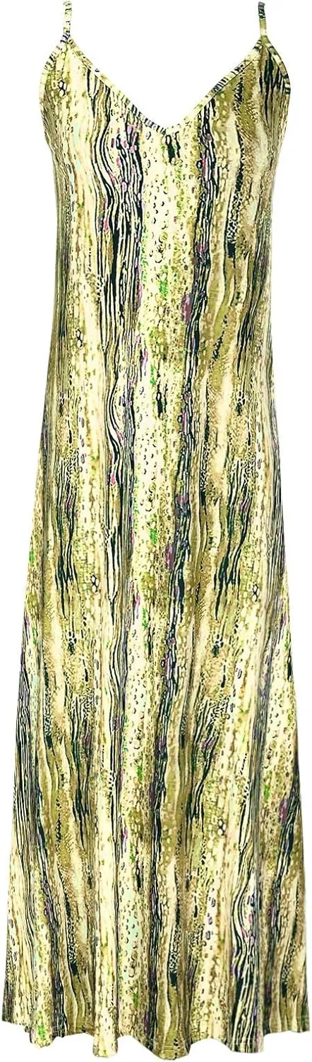 Womens Summer Maxi Dress Casual Boho Floral Spaghetti Strap Beach Coverups Fashion Long Flowy Vacation Sundress