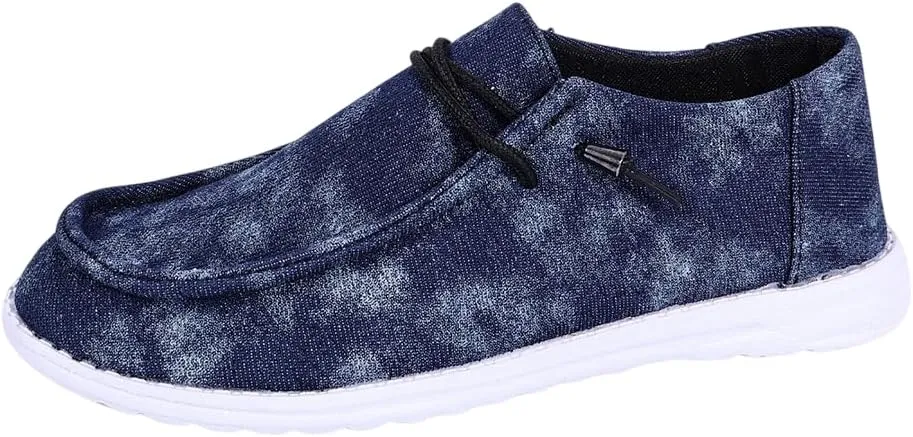 Women's Sunflower Print Canvas Casual Loafers Comfortable Light Weight Slip On Ultralight Sole Wide Boat Shoes Casual Lightweight Black Lace-Up Walking Flat Deck Shoes for Work and Traveling