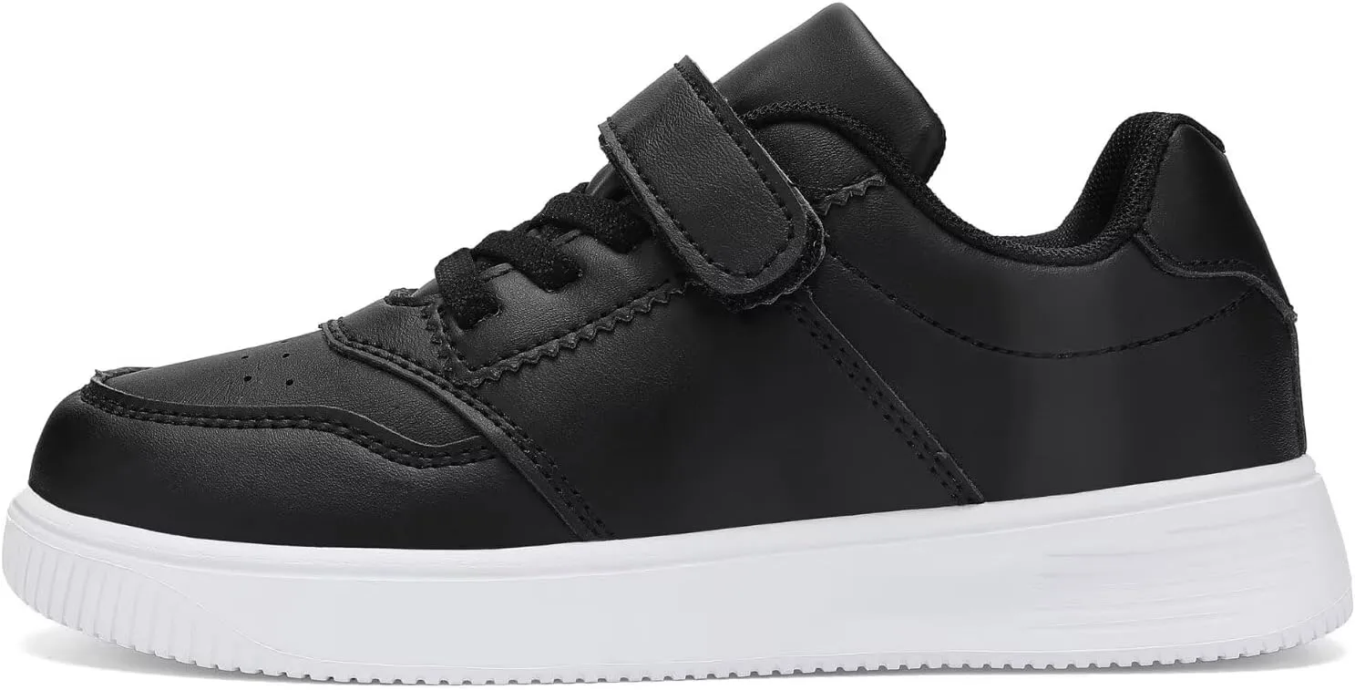 YAVY Unisex-Child Sneakers Boys Girls Running Leather Sneakers Breathable Mesh Athletic Shoes Lightweight Kids Walking Shoes