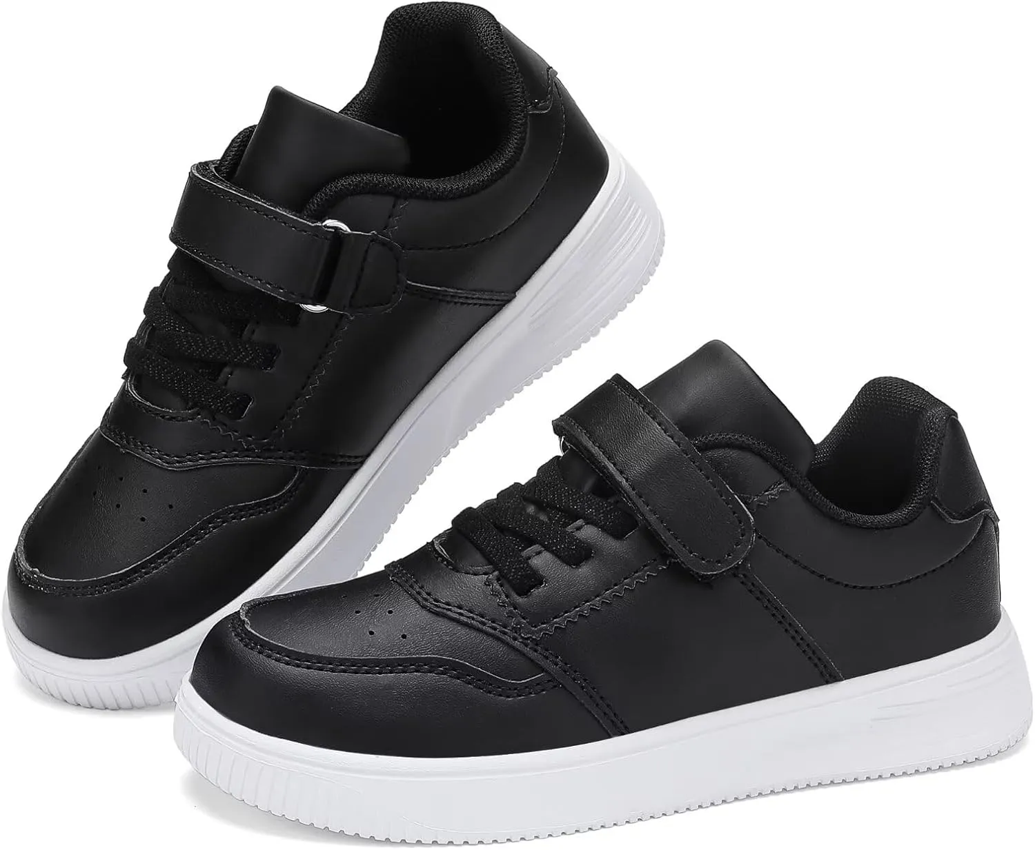 YAVY Unisex-Child Sneakers Boys Girls Running Leather Sneakers Breathable Mesh Athletic Shoes Lightweight Kids Walking Shoes